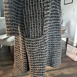 Women's Black and Gray Striped Top NWOT